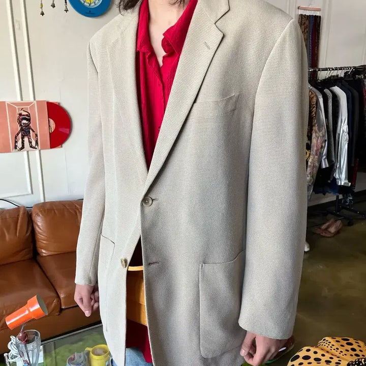 [BUNJANG] SPALDING Vintage Oversized Minimal Blazer Jacket / SPALDING 빈티지 오버사이즈 맥시핏 미니멀 블레이저 자켓