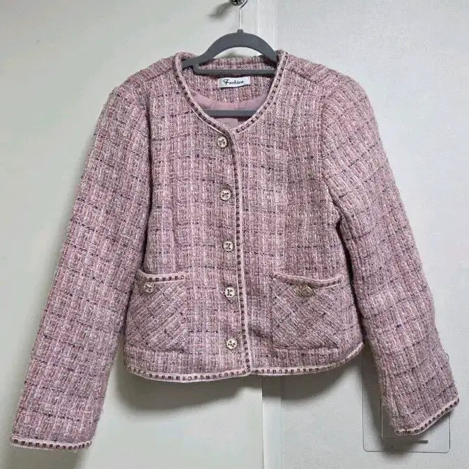 [BUNJANG] Pink Tweed Jacket and Skirt Set / 핑크색 트위드 자켓 스커트 세트 (하객용 투피스) 팝니다