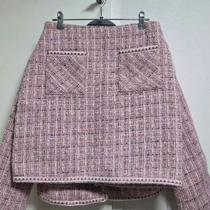 [BUNJANG] Pink Tweed Jacket and Skirt Set / 핑크색 트위드 자켓 스커트 세트 (하객용 투피스) 팝니다