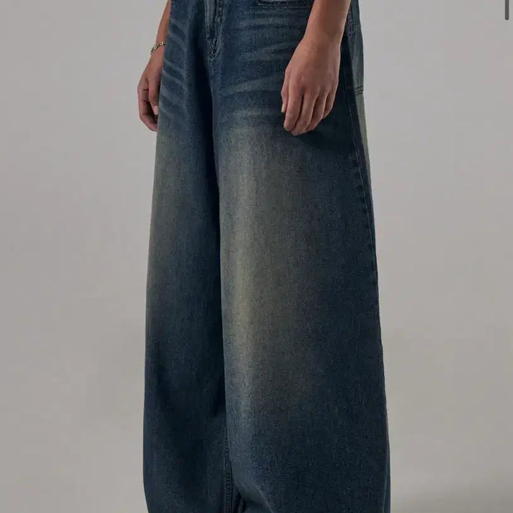 [BUNJANG] Trimming Bird Yoke Balloon Denim Pants / 트리밍버드 요크 벌룬 데님 팬츠