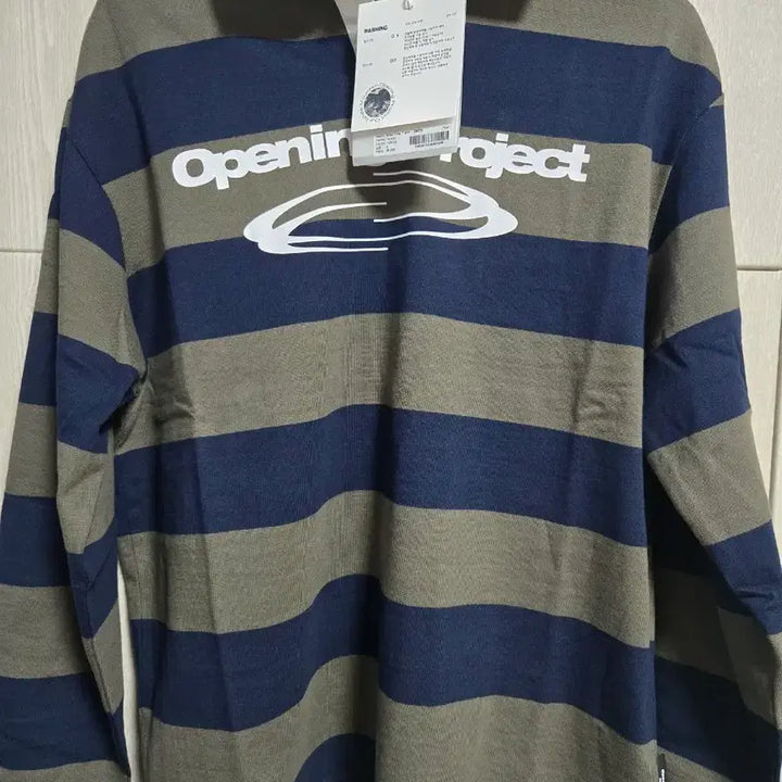 [BUNJANG] Opening Project Stripe Rugby Long Sleeve T-shirt / 오프닝프로젝트 스트라이프 럭비 긴팔티(105)