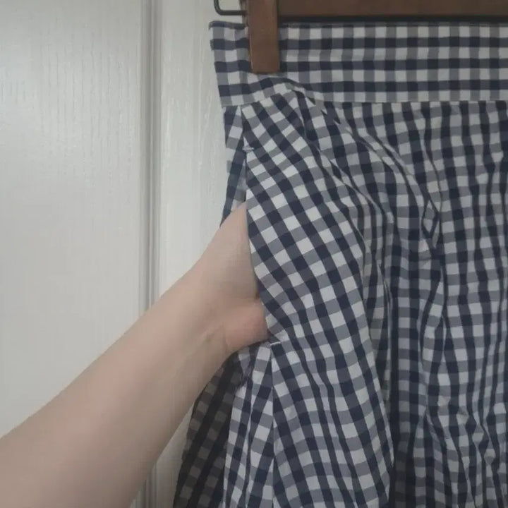 [BUNJANG] Vintage Gingham Check Long Skirt / 빈티지 무드 깅엄 체크 롱치마 모리걸 사와코