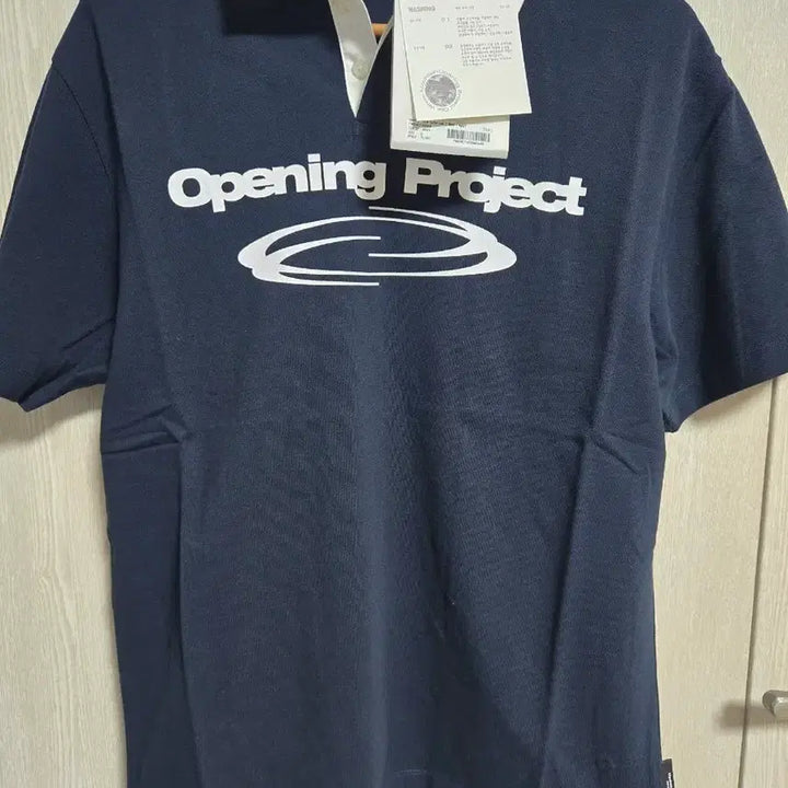 [BUNJANG] Opening Project Navy Collar Short Sleeve T-shirt / 오프닝프로젝트 카라 반팔티 네이비(105)