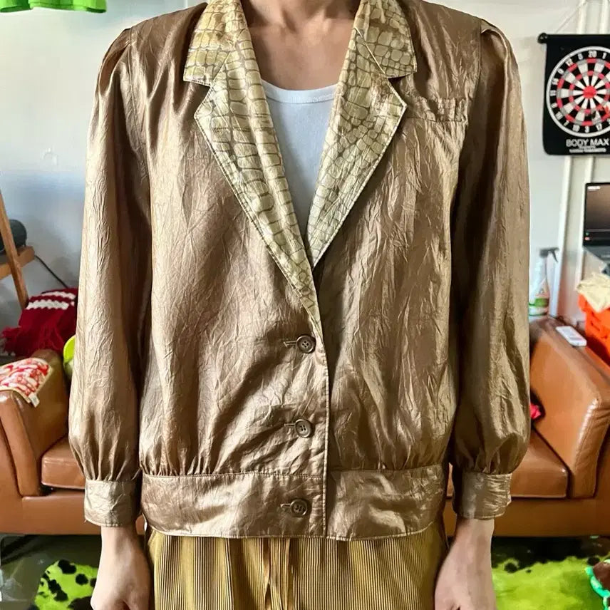 [BUNJANG] Vintage Japanese Reversible Silk Jacket / JPN 일본 빈티지 리버시블 투웨이 양면 실크 자켓