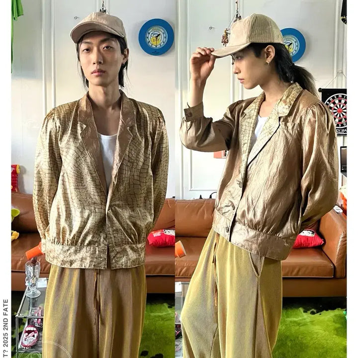 [BUNJANG] Vintage Japanese Reversible Silk Jacket / JPN 일본 빈티지 리버시블 투웨이 양면 실크 자켓