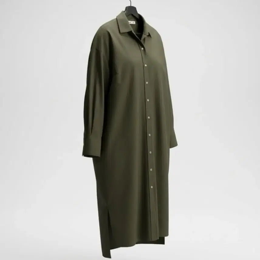 [BUNJANG] LAP 100% Cotton Khaki Shirt Dress / 여성F/ LAP 면100 카키 셔츠 원피스 20-11