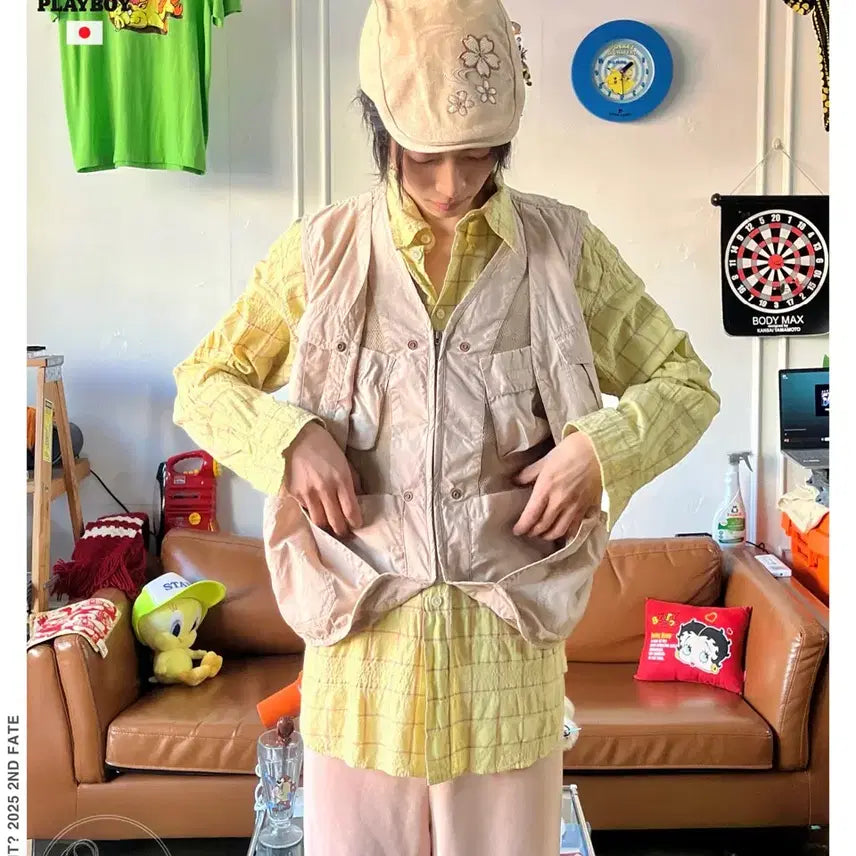 [BUNJANG] Playboy 90s Vintage 2-in-1 Vest Jacket / 90s playboy 플레이보이 일본 빈티지 2in1 디테일 베스트 자켓