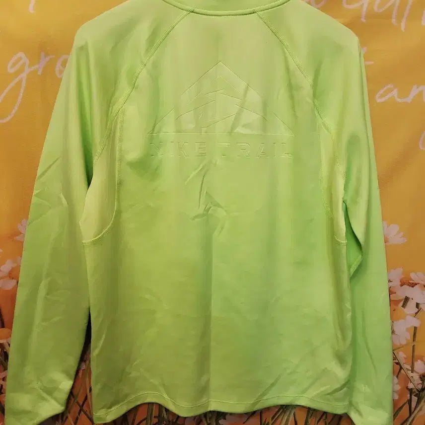 [BUNJANG] Nike Fluorescent Green Half-Zip Long Sleeve Shirt L / 나이키 형광 연두색 하프집업 긴팔티 L