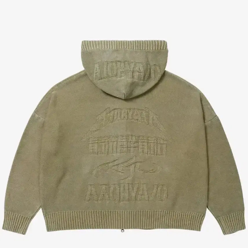 [SOLD OUT] 아조바이아조 니트후드집업 올리브그린