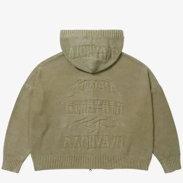 [SOLD OUT] 아조바이아조 니트후드집업 올리브그린