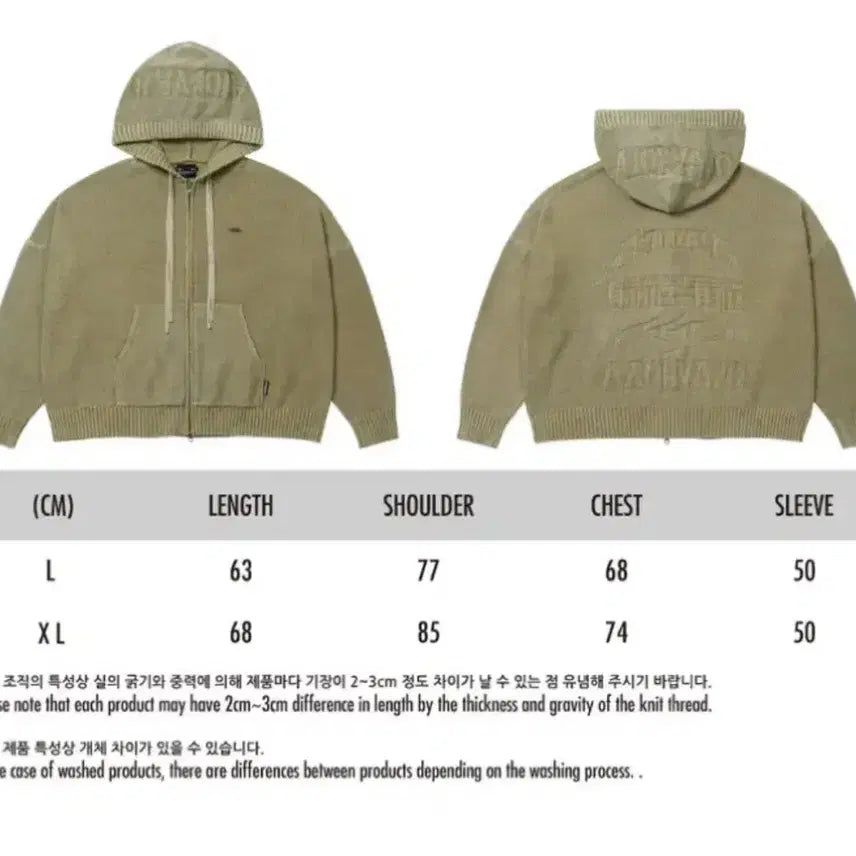 [SOLD OUT] 아조바이아조 니트후드집업 올리브그린