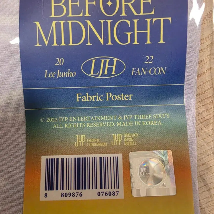 [BUNJANG] Lee Junho Before Midnight Fabric Poster / 이준호 비포미드나잇 패브릭포스터