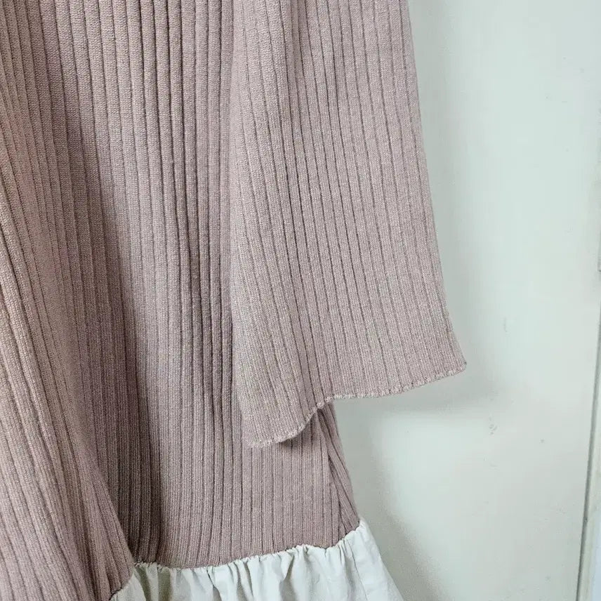 [BUNJANG] Focus Knit Ruffle Long Dress Size 55 / 포커스  니트 프릴 롱원피스55