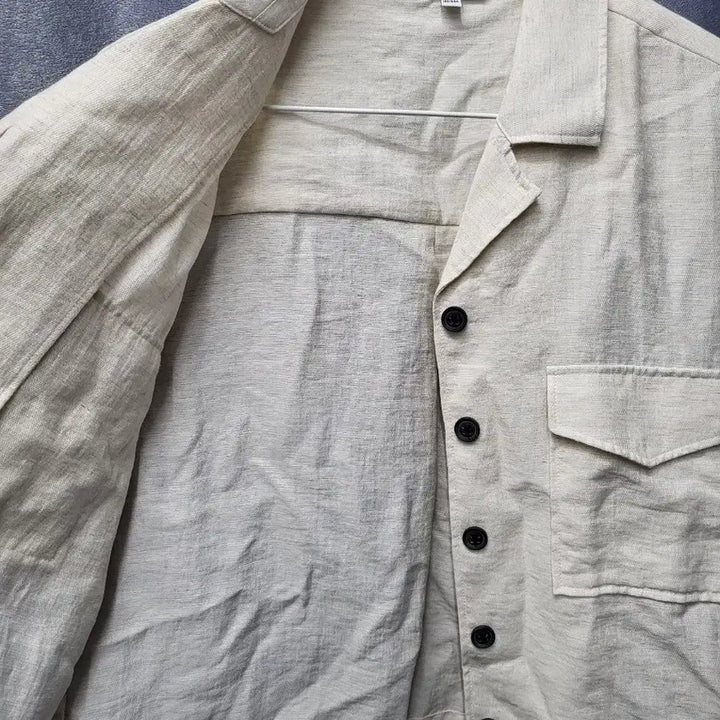 [BUNJANG] SPAO Linen Blend Short Sleeve Pocket Shirt (Ivory) - Size S / [S] 스파오(SPAO) 린넨 혼방 반팔 포켓 셔츠 (아이보리)
