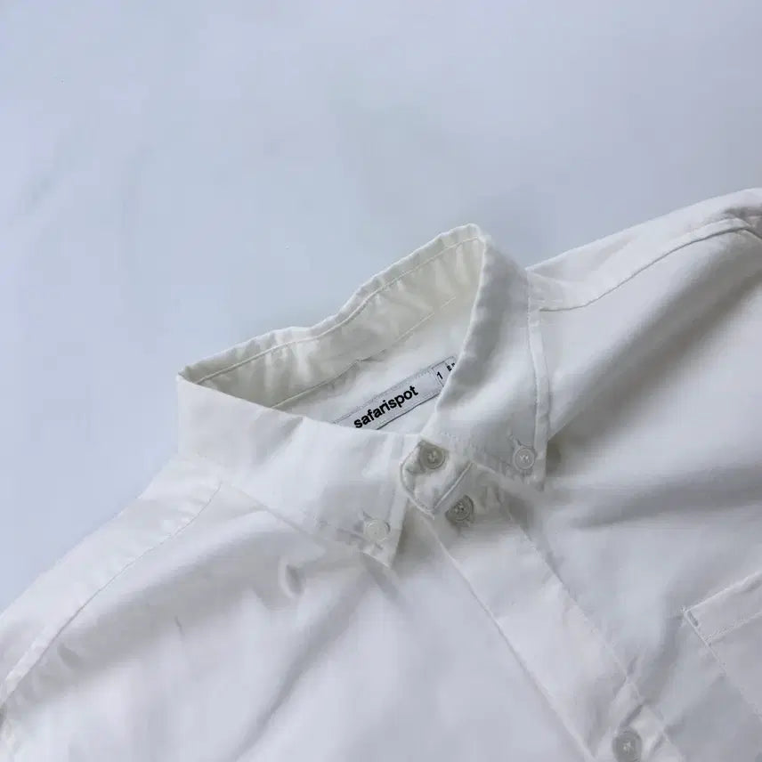 [BUNJANG] Safari Spot Regular Snap Frill Shirt White / 사파리스팟 레귤러 스냅 프릴 셔츠 화이트