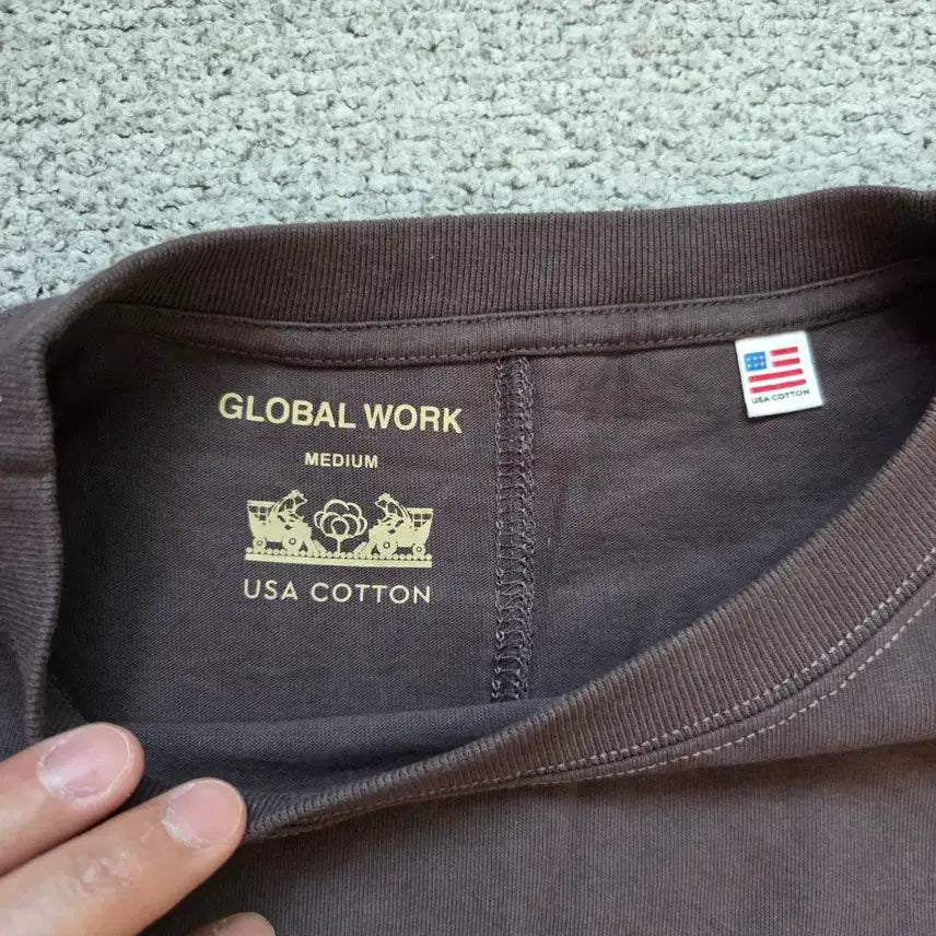 [BUNJANG] Global Work Cotton Short Sleeve Dress Brown Free Size / Global Work USA 반팔 원피스 Free