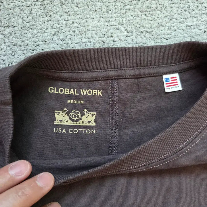 [BUNJANG] Global Work Cotton Short Sleeve Dress Brown Free Size / Global Work USA 반팔 원피스 Free