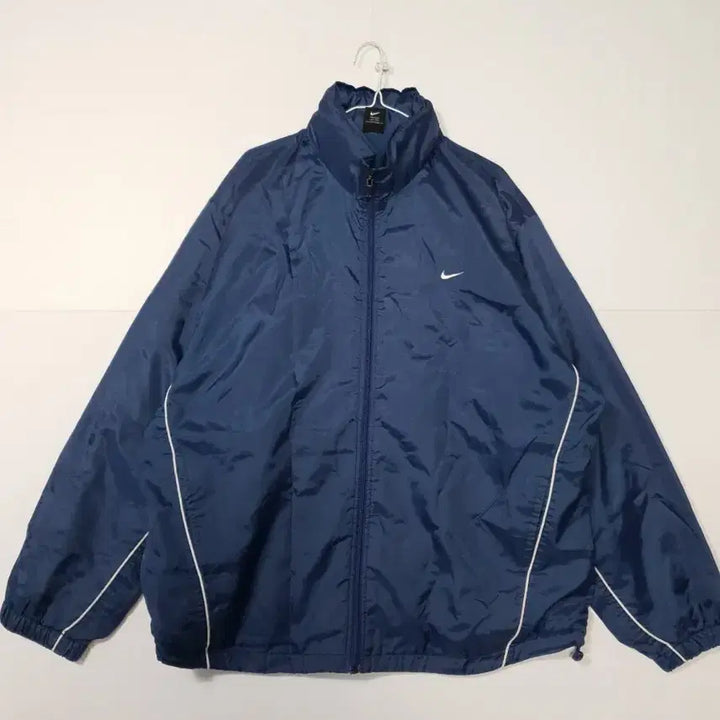 [BUNJANG] Nike Swoosh XXL Old School Navy Windbreaker Jacket / 나이키 스우시 XXL 올드스쿨 네이비 바람막이 점퍼 ㅡ0172