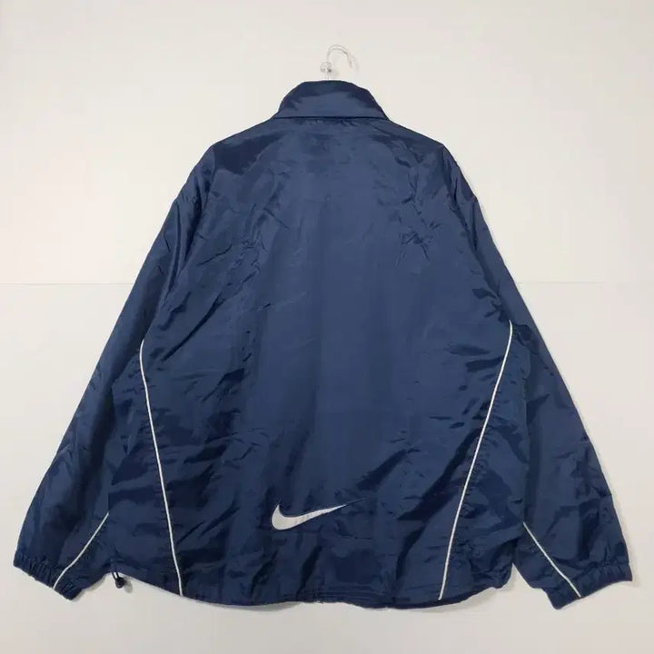[BUNJANG] Nike Swoosh XXL Old School Navy Windbreaker Jacket / 나이키 스우시 XXL 올드스쿨 네이비 바람막이 점퍼 ㅡ0172