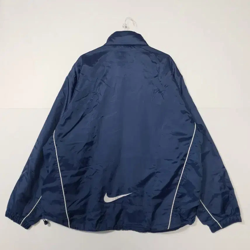 [BUNJANG] Nike Swoosh XXL Old School Navy Windbreaker Jacket / 나이키 스우시 XXL 올드스쿨 네이비 바람막이 점퍼 ㅡ0172