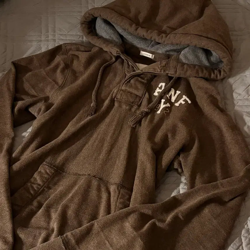 [BUNJANG] Abercrombie Brown Hoodie / 아베크롬비 브라운 후드티