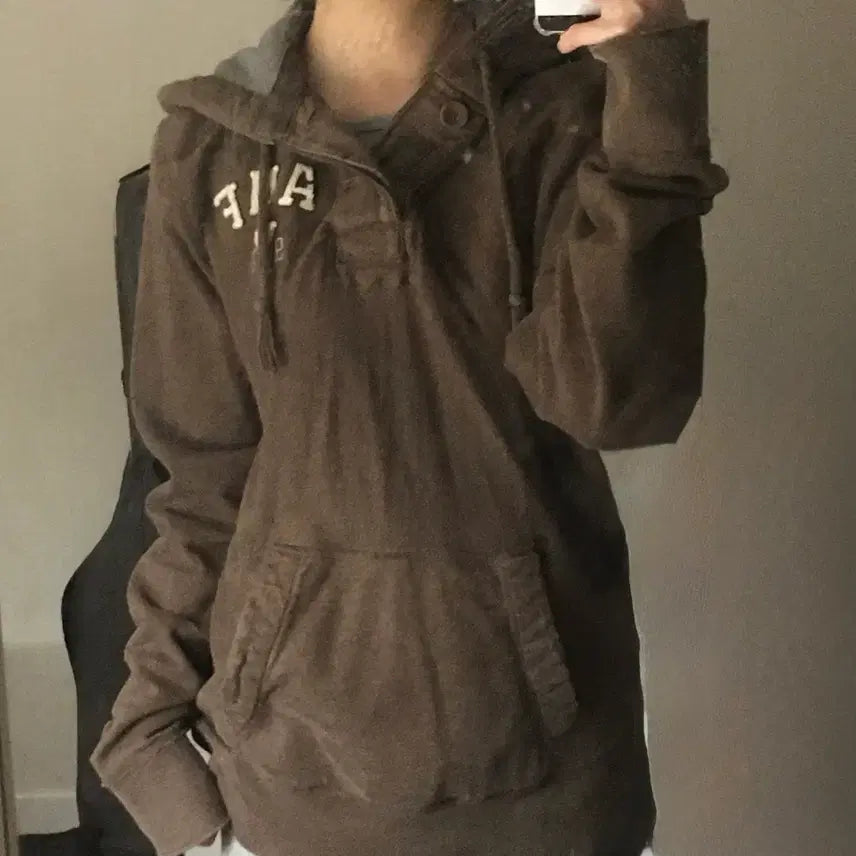 [BUNJANG] Abercrombie Brown Hoodie / 아베크롬비 브라운 후드티