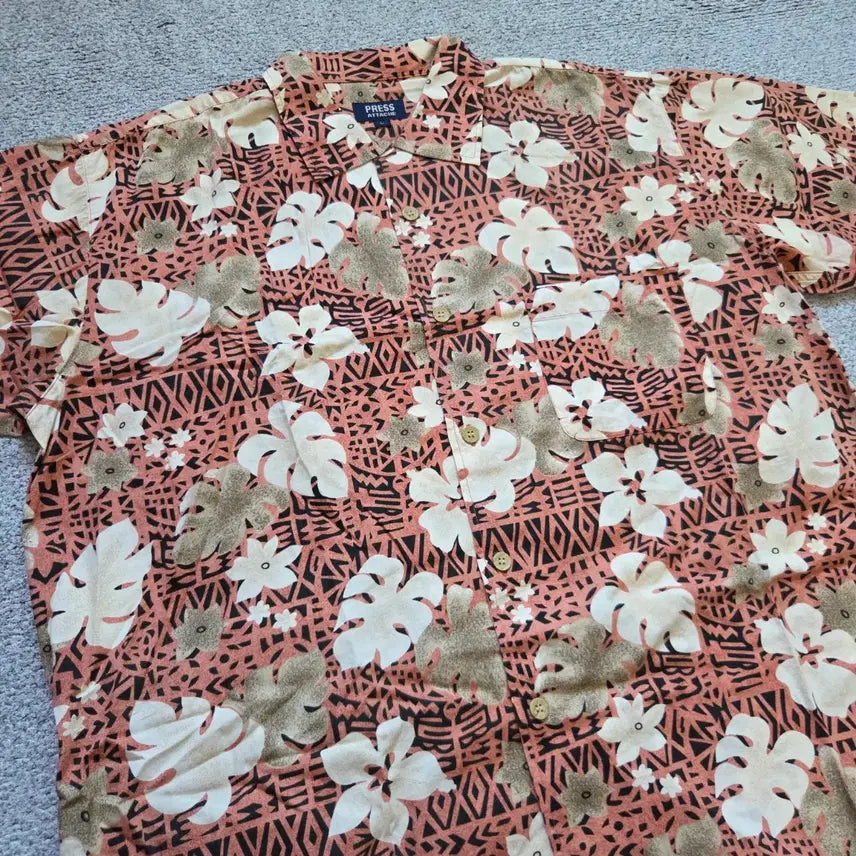[BUNJANG] Press Attache Hawaiian Short Sleeve Shirt L-XL / Press Attache 하와이안 반팔 셔츠 L-XL(100-105)