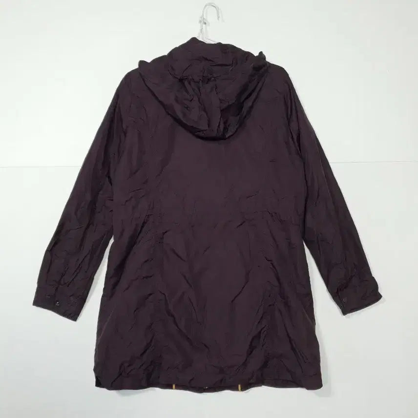 [BUNJANG] LEEDONGSOO Hooded Long Windbreaker Burgundy Coat / LEEDONGSOO 스초츠 후드 롱 바람막이 버건디 코트 ㅡ0161