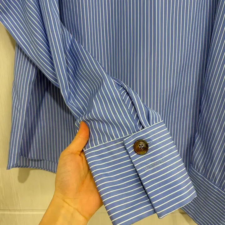 [BUNJANG] DIAGONAL Striped Puff Blouse / DIAGONAL 스트라이프 퍼프 블라우스