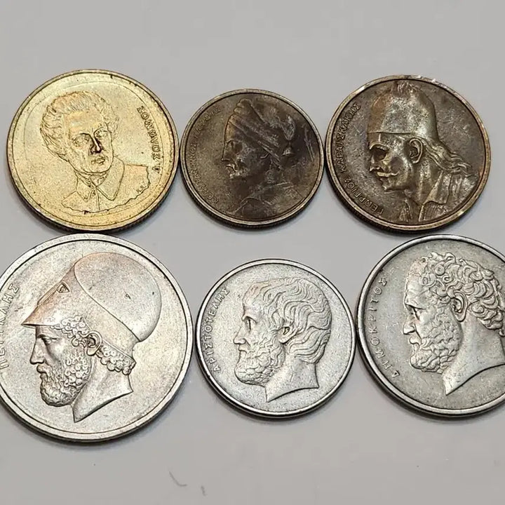 [BUNJANG] Greek Commemorative Coin Set / 외국동전, 그리스 인물 기념 주화  6점 일괄