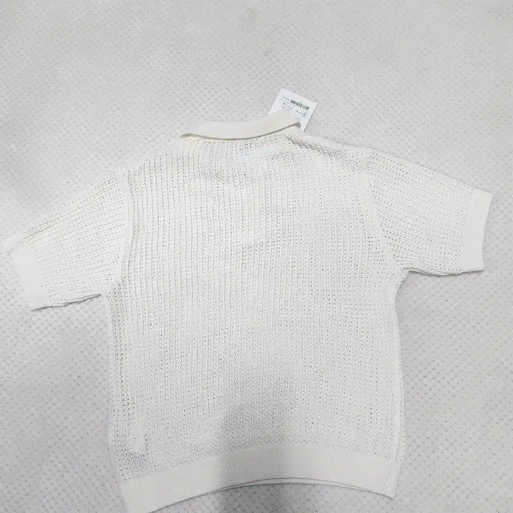 [BUNJANG] Insilence White Knit Short Sleeve Polo T-Shirt / 인사일런스 화이트 니트 반팔 폴로티
