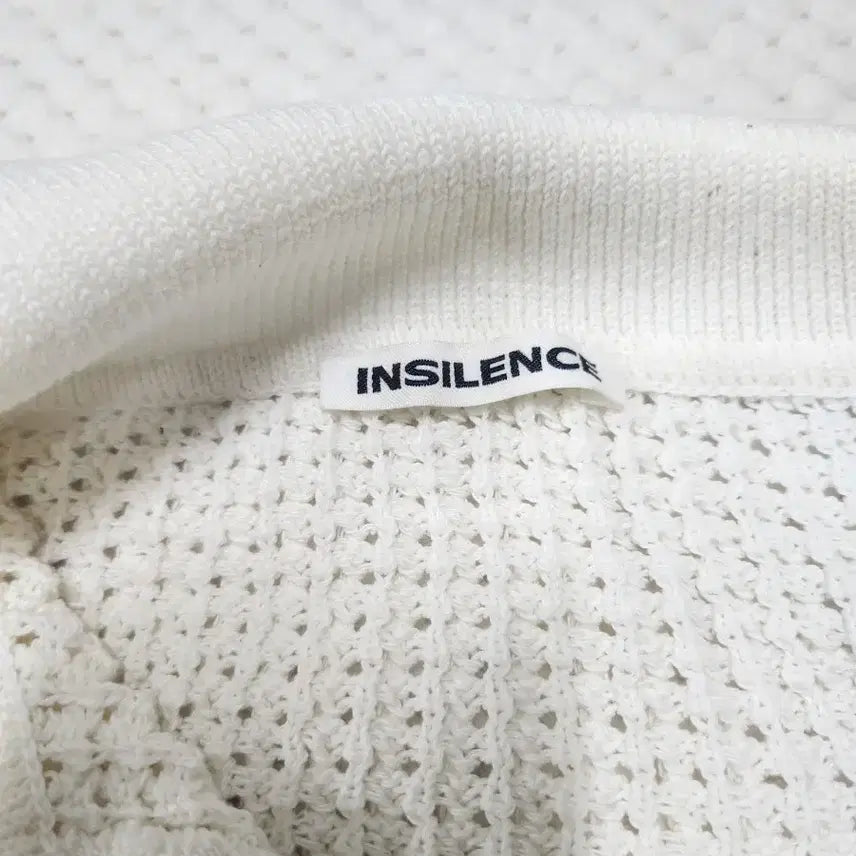 [BUNJANG] Insilence White Knit Short Sleeve Polo T-Shirt / 인사일런스 화이트 니트 반팔 폴로티