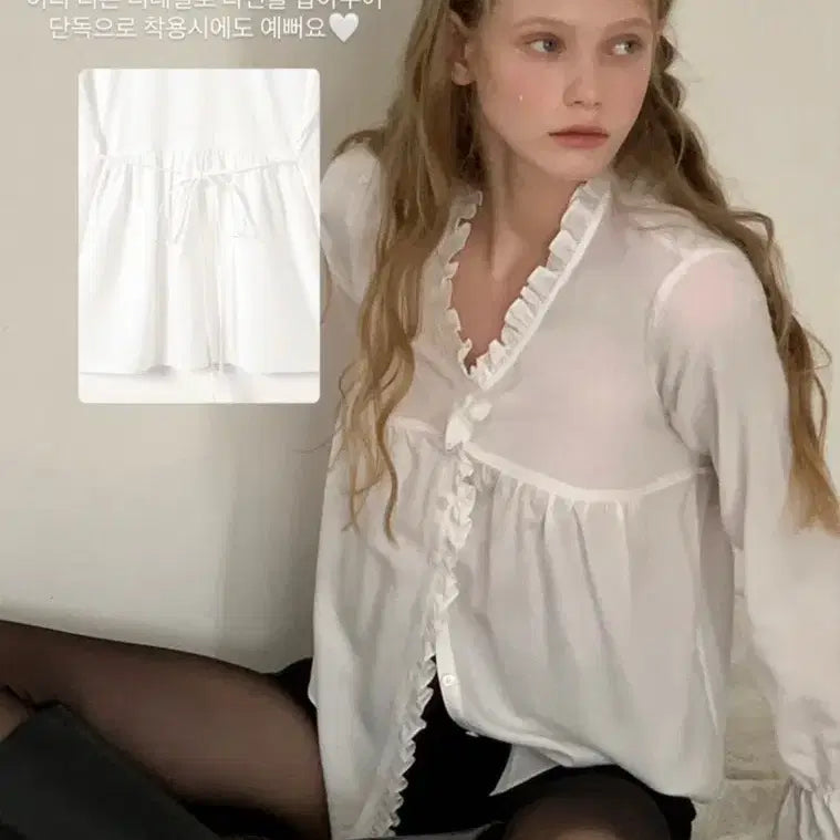 [BUNJANG] Le Vain Lily Ribbon Blouse - White / 르베인 Lily Ribbon Blouse 미개봉  /르플레인온트릴리코츠