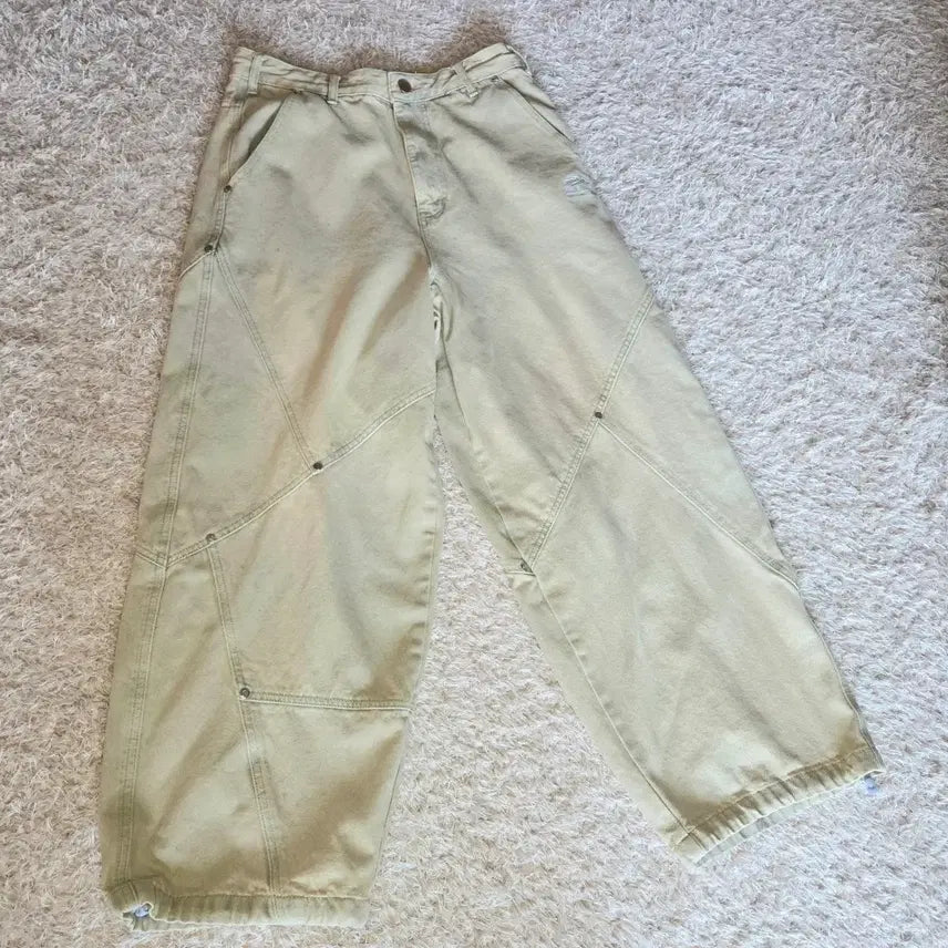 [BUNJANG] Travel Mill Denim Rivet Balloon Pants / 트래블 밀 데님 리벳 벌룬 팬츠