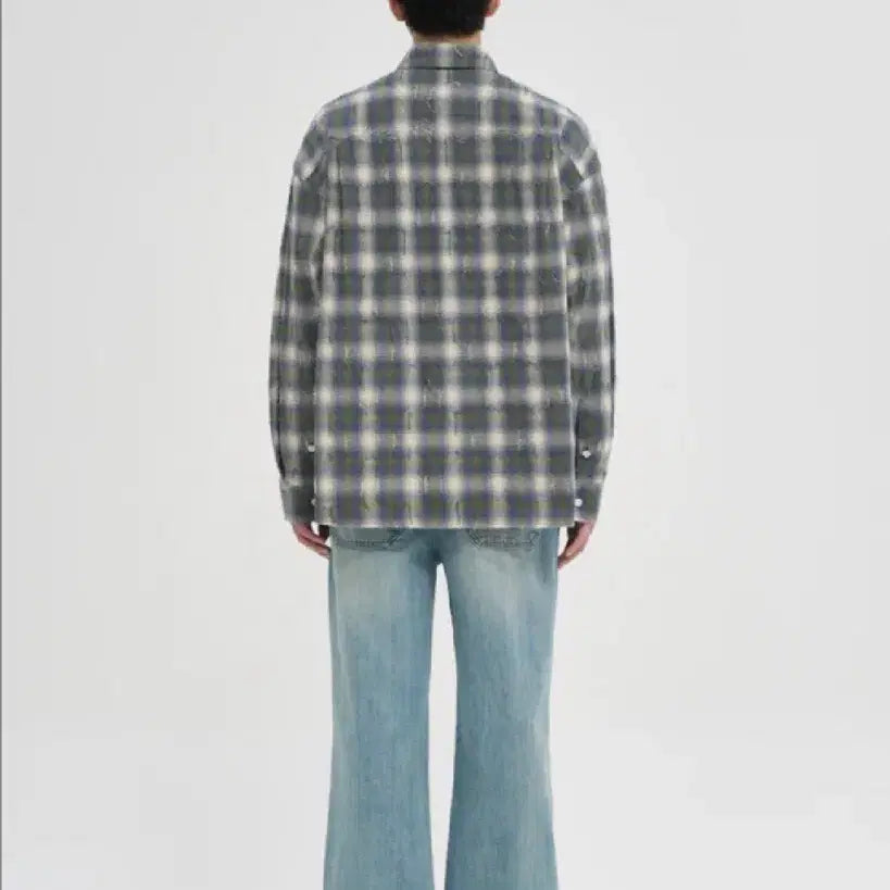 [BUNJANG] JUUN.J Grid Needle Check Loose Fit Shirt / JUUN.J 그리드 니들 체크 루즈핏 셔츠 - 그린