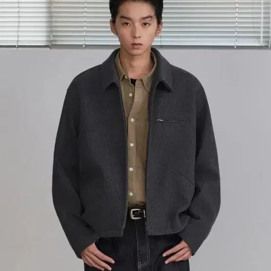 [BUNJANG] Musinsa Standard Wool Work Jacket Charcoal Grey / [L] 무신사스탠다드 울 워크 자켓