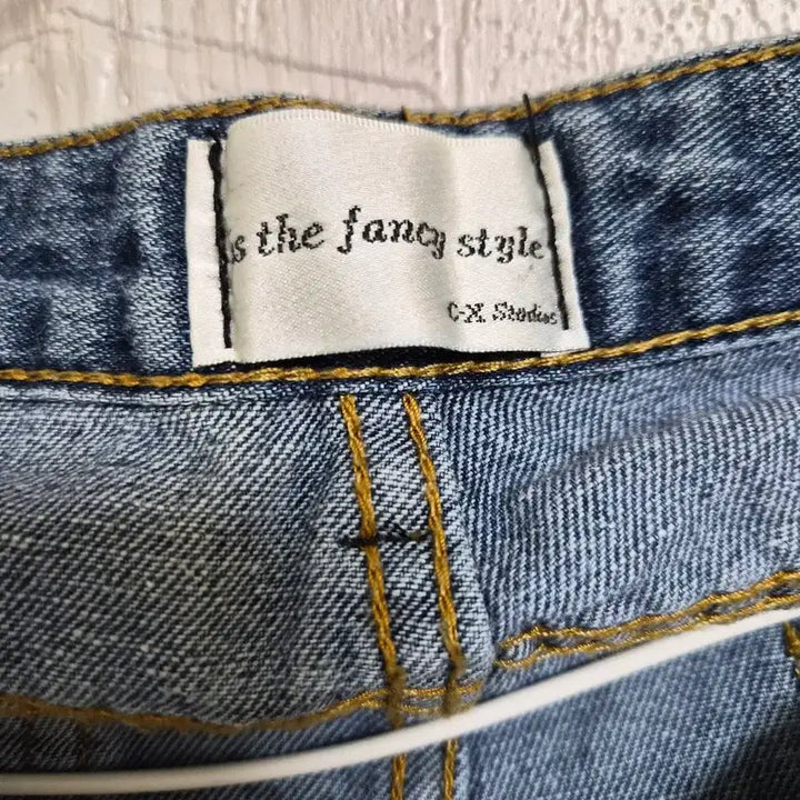 [BUNJANG] Color-Block Denim Cut Jeans / 배색 데님 청바지 컷팅진