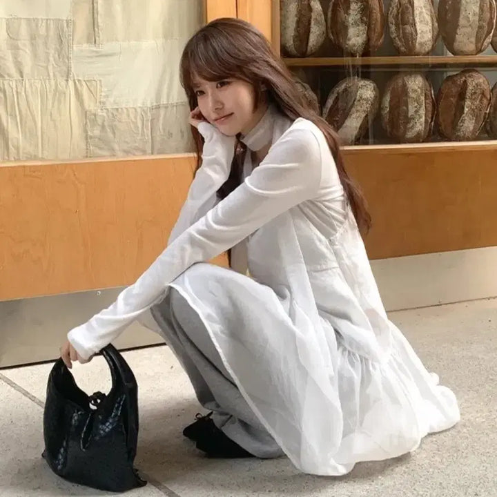 [BUNJANG] Morearound Frill Bustier Dress / [새상품] 모어라운드 프릴 뷔스티에 원피스