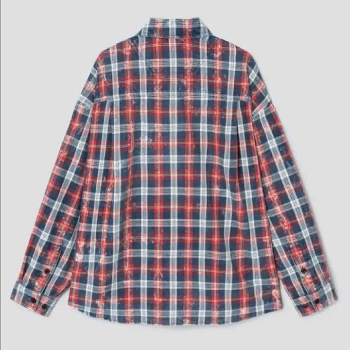 [BUNJANG] Juun.J Island Washed Brick Red Check Max Fit Shirt / 준지 아일랜드 워싱 브릭 레드 체크 맥스핏 셔츠 - 레드