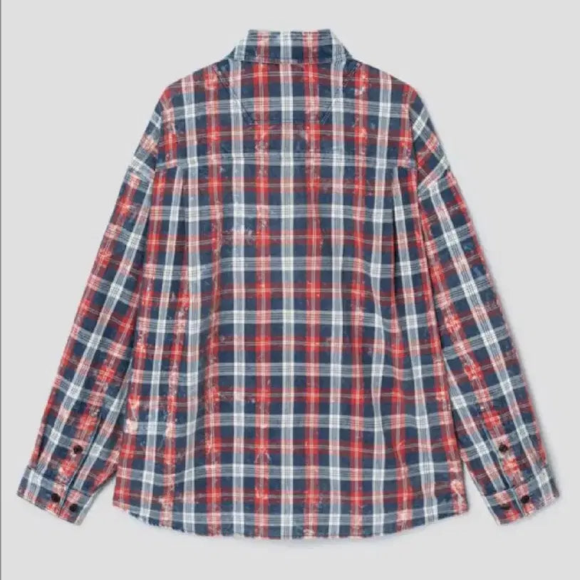 [BUNJANG] Juun.J Island Washed Brick Red Check Max Fit Shirt / 준지 아일랜드 워싱 브릭 레드 체크 맥스핏 셔츠 - 레드