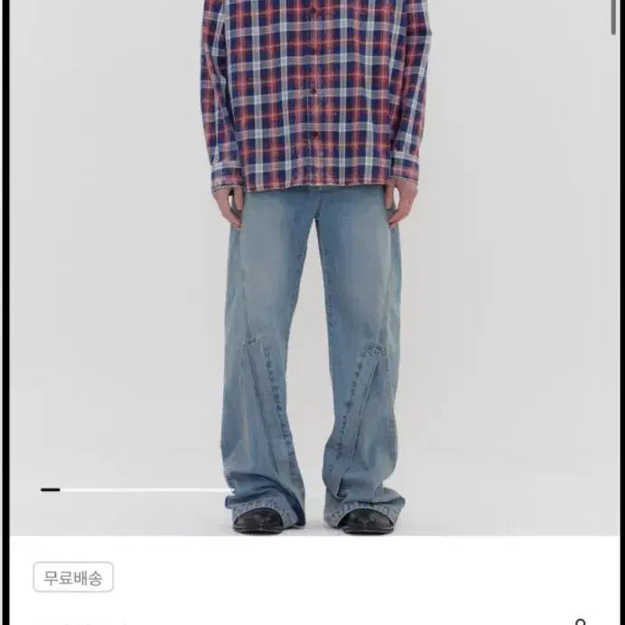 [BUNJANG] Juun.J Island Washed Brick Red Check Max Fit Shirt / 준지 아일랜드 워싱 브릭 레드 체크 맥스핏 셔츠 - 레드