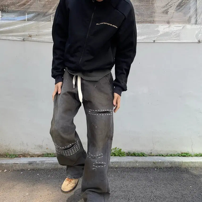 [BUNJANG] Lost Town Supply 30 Years Dying Work Pants Sashiko / 로스트타운서플라이 30Years Dying 워크팬츠 Sashiko