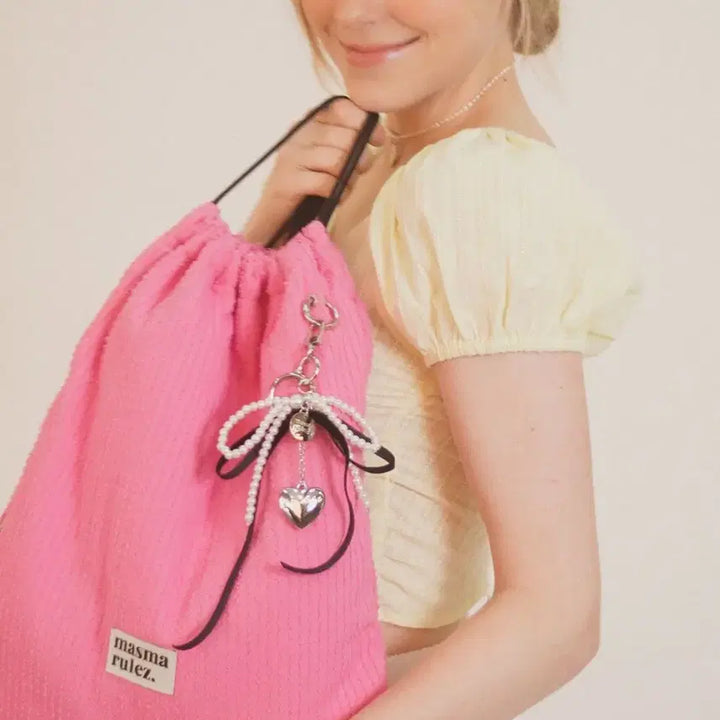 [BUNJANG] Masma Rulez Pink Drawstring Backpack / masma rulez 핑크색  drawstring 백팩 마스마룰즈 책가방