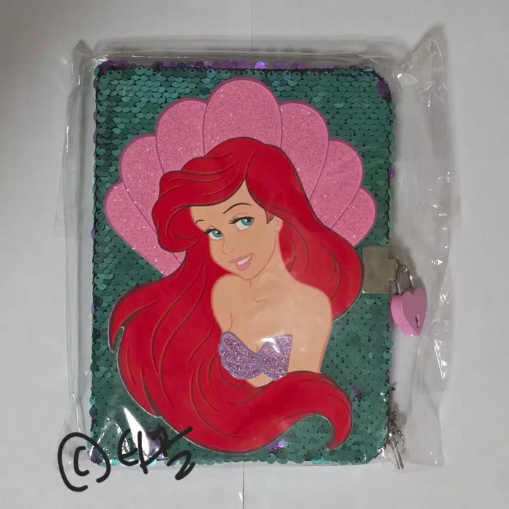 [BUNJANG] Disney Ariel Sequin Diary / 디즈니 에리얼(인어공주) 스팽글 다이어리