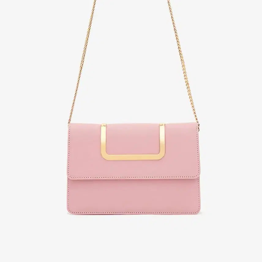 [BUNJANG] EENK Cow Leather Chain Handbag Pink / EENK 잉크 소가죽 가방 체인 핸드백 핑크