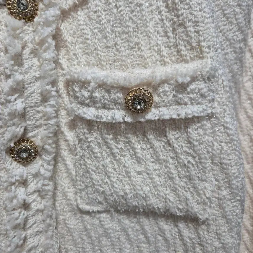 [BUNJANG] Ivory Tweed Jacket with Gold Buttons / (세일)(새상품)아이보리 트위드 자켓 금장 단추