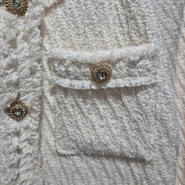 [BUNJANG] Ivory Tweed Jacket with Gold Buttons / (세일)(새상품)아이보리 트위드 자켓 금장 단추
