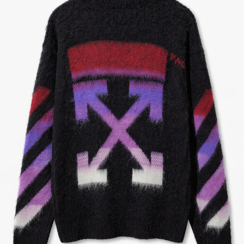[BUNJANG] Off-White Gradient Mohair Knit Sweater / 오프화이트 그라데이션 모헤어 니트 S