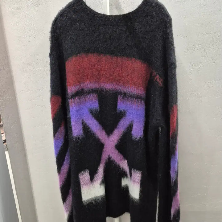 [BUNJANG] Off-White Gradient Mohair Knit Sweater / 오프화이트 그라데이션 모헤어 니트 S