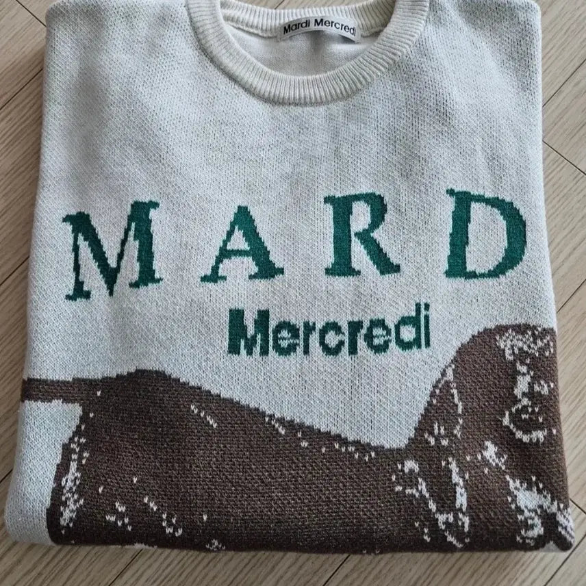 [BUNJANG] Mardi Mercredi Puppy Knit Ivory / 마르디 메크르디 강아지 니트 아이보리